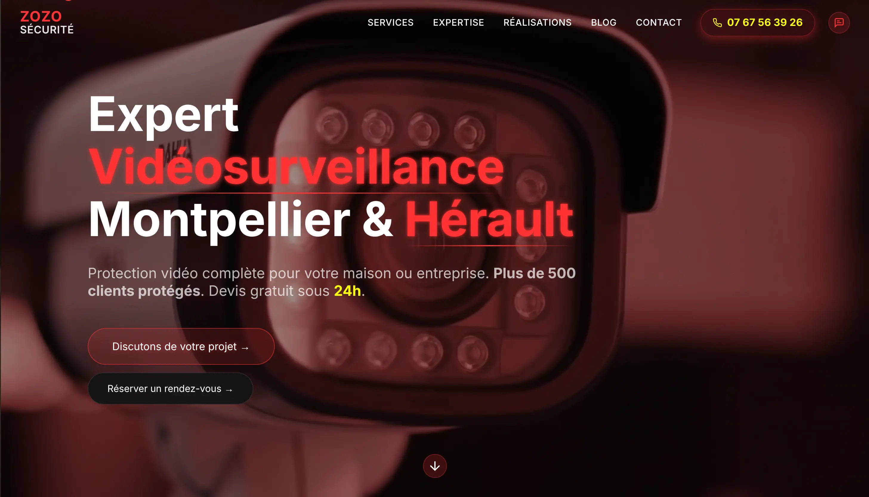 Création site internet vidéosurveillance professionnel Montpellier - HyperWeb agence web France